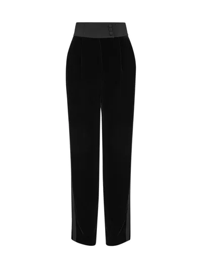 Giorgio Armani High-waist Plain Trousers In Black