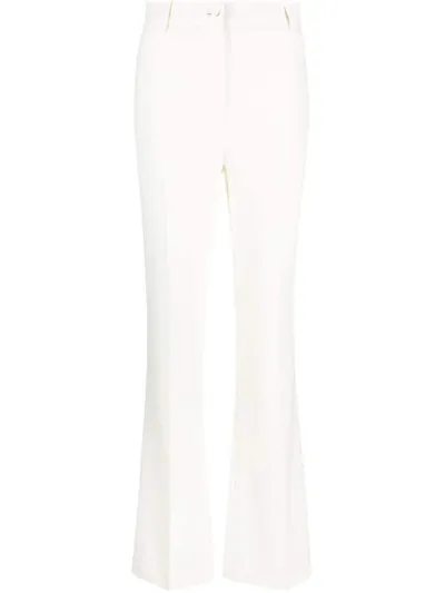 Hebe Studio Pleat-detail Flared Trousers In Beige