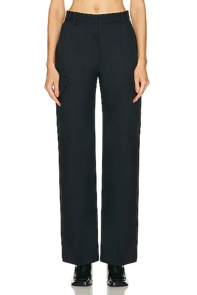 Stella Mccartney Tailored Straight Leg Cargo Trousers In Ink