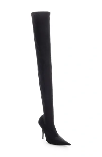 Balenciaga Knife Stretch-knit Over-the-knee Boots In Black