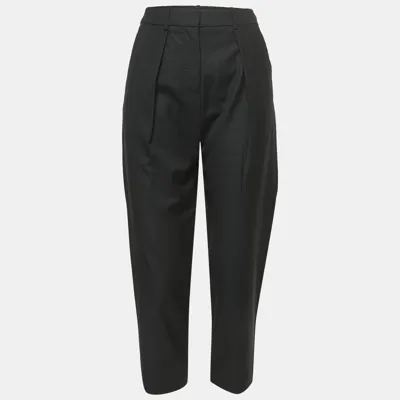 Pre-owned Joseph Black Wool Saville Slim Fit Trousers S