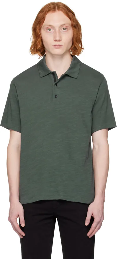 Rag & Bone Green Classic Flame Polo In Shadowgrn