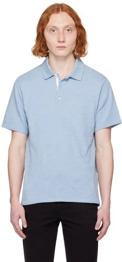 Rag & Bone Blue Classic Flame Polo In Desert Blu