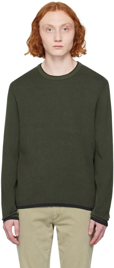 Rag & Bone Green Harvey Sweater In Shadowgrn