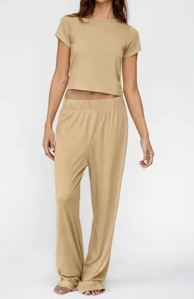 Éterne Beige Relaxed-fit Lounge Pants