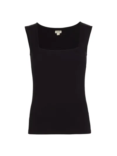 L Agence Kaeli Square-neck Tank Top In Black