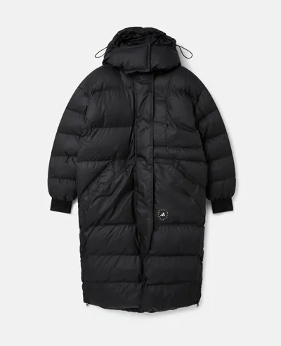 Stella Mccartney Truenature Long Padded Coat In Black