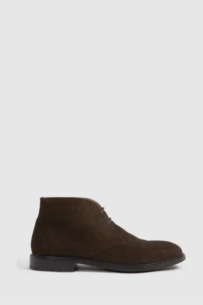 Reiss Dark Brown Garrett Suede Chukka Boots