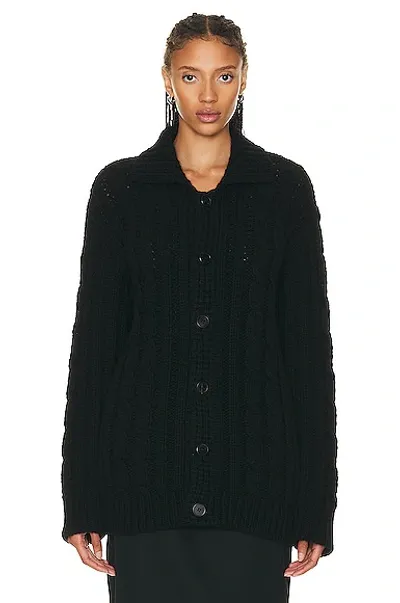 The Row Eleo Alpaca-yak Cardigan In Black