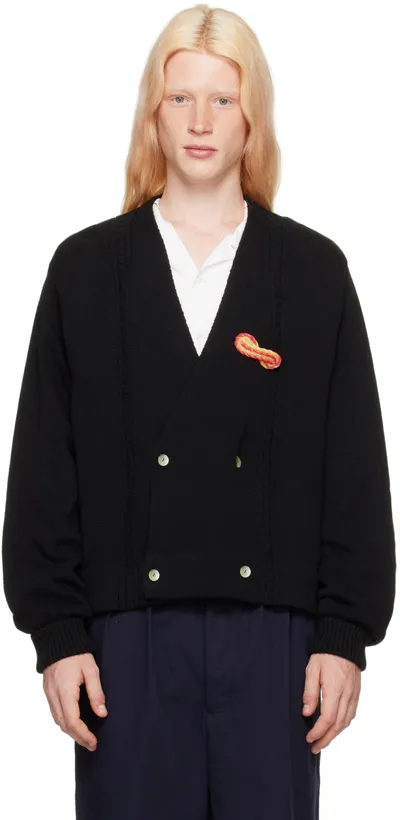 Bode Black Double-breasted Cardigan