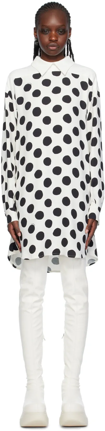 Marni Polka-dot Double Collared Mini Shirtdress In Multicolor