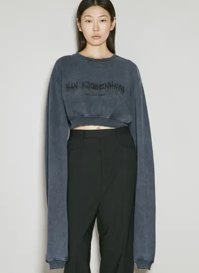 Han Kjobenhavn Ego Sum Liber Cropped Sweatshirt In Grey