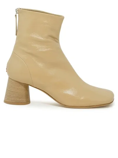 Halmanera Leather Glaze Ankle Boots In Neutrals