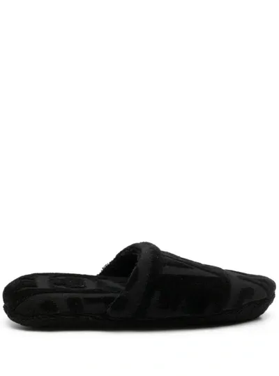 Versace Logo Detailed Slippers In Black