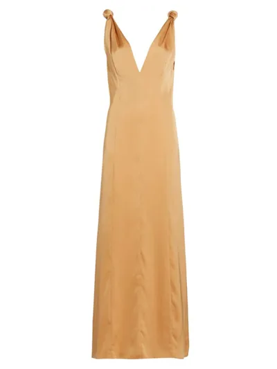 Derek Lam 10 Crosby Women's Naiomy Knotted Satin Maxi Dress In Fawn