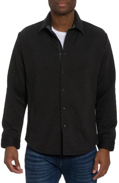 Robert Graham Downey Knit Snap Front Shirt In Black