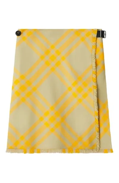 Burberry Check A-line Kilt Skirt In Hunter Check