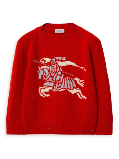 Burberry Kids'  Childrens Ekd Wool Cashmere Sweater In Red