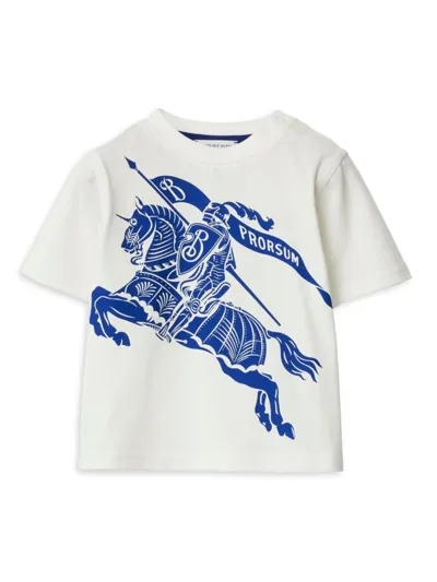 Burberry Baby Boys White Ekd Cotton T-shirt In Salt