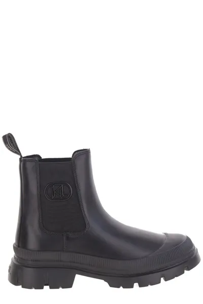 Karl Lagerfeld Logo Detailed Ankle Boots In Black