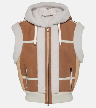 Bogner Feli Shearling Waistcoat In Brown