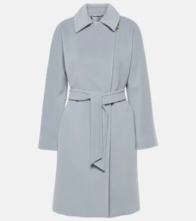 Max Mara 'estella' Virgin Wool And Cashmere Coat In Light Blue