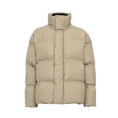 Rains High Neck Zip In Beige