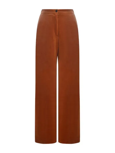 Forte Forte Trousers In Cotton Chenille In Brown