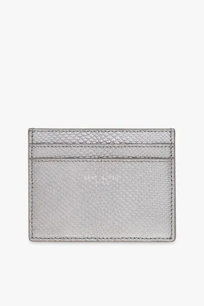 Saint Laurent Metalic Card Holder In Silver