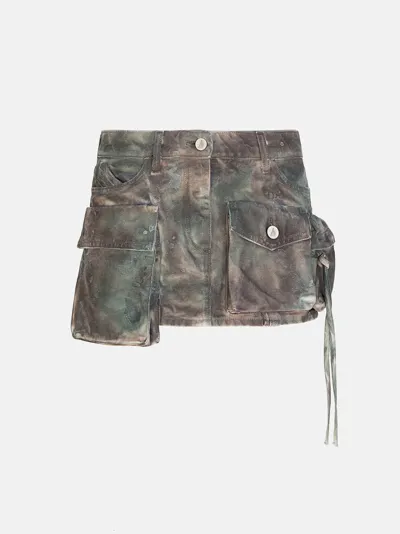 Stone Island Fay Printed Denim Miniskirt In V Sky Blue