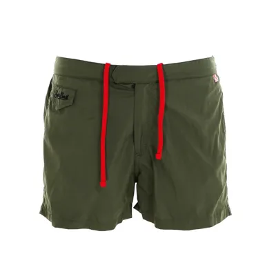 Mc2 Saint Barth Logo Detailed Drawstring Swim Shorts In Green