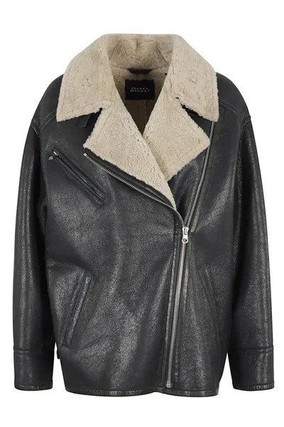 Isabel Marant Adelina Leather Biker Jacket In Black