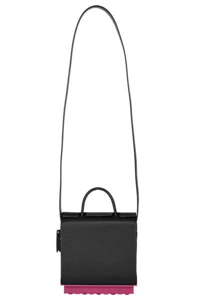 Off-white Leather Crossbody Bag In Black