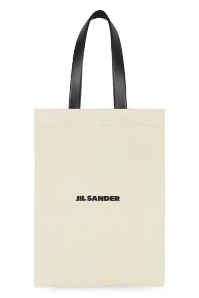 Jil Sander Canvas Tote Bag In Beige