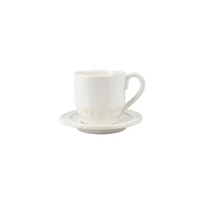 Vietri Pietra Serena Espresso Cup & Saucer, 4 Oz. In White