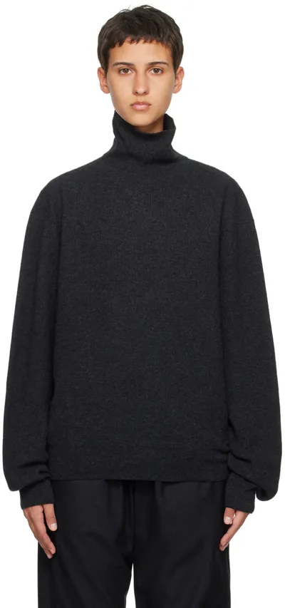 Lemaire Wool Blend Turtleneck Sweater In Grey