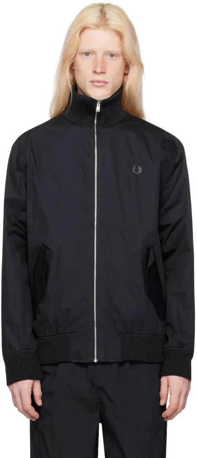 Fred Perry Black Tennis Jacket In 102 Black