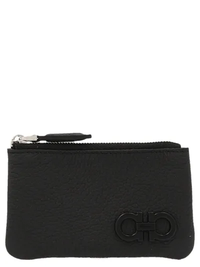 Ferragamo Gancini Keyring In Black