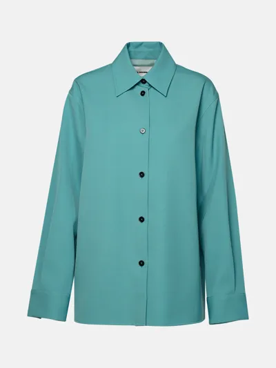 Jil Sander Turquoise Wool Shirt In Light Blue