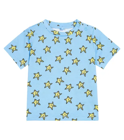 Stella Mccartney Baby Printed Cotton Jersey T-shirt In Blue