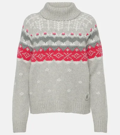 Bogner Samia Fair Isle Cashmere Sweater In Grey