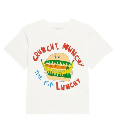 Stella Mccartney Kids' Printed Cotton T-shirt In Avorio