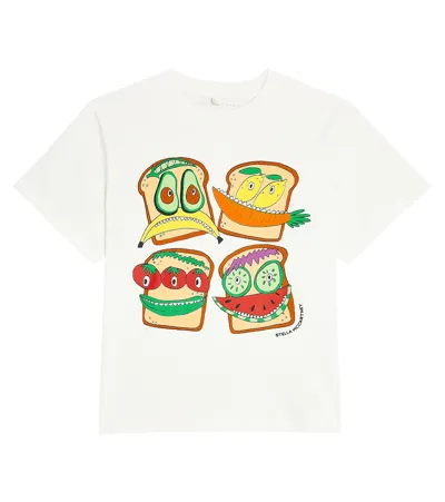 Stella Mccartney Kids' Printed Cotton T-shirt In White