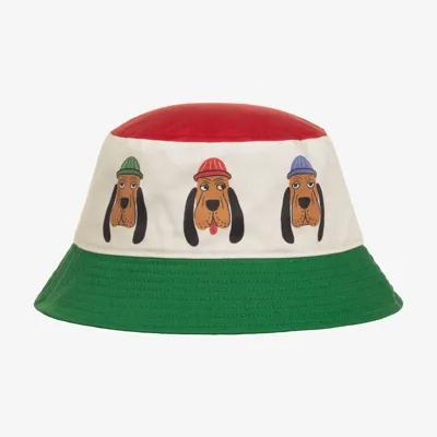 Mini Rodini Kids' Bloodhound Cotton Bucket Hat In Green