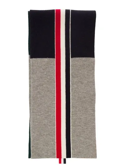 Thom Browne Multicolor Scard With Intarsia Stripe In Wool Man