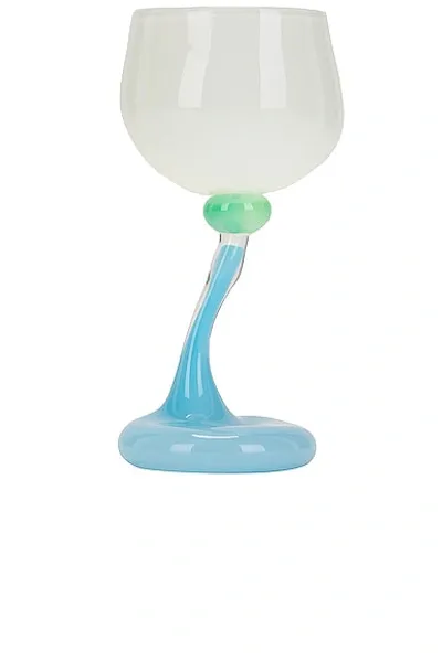 Helle Mardahl Bon Bon White Wine Glass In Coconut  Spearmint  & Blue Jelly