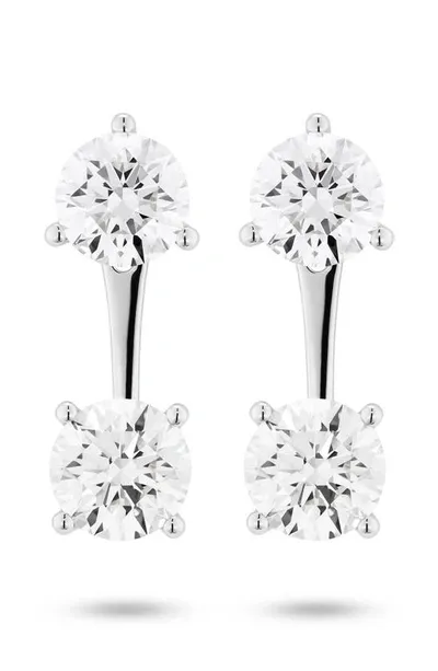 Lightbox Round Lab-created Diamond Ear Jackets In 14k White Gold