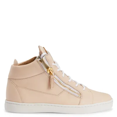 Giuseppe Zanotti Nicki Leather Sneakers In Beige