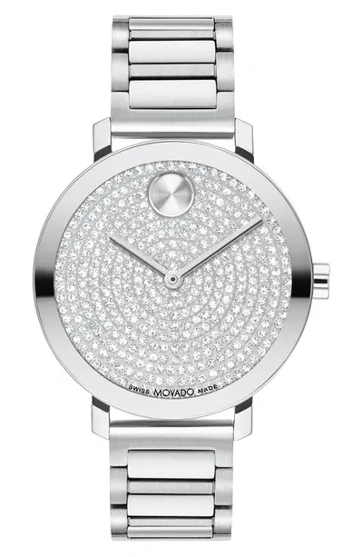 Movado Women's Bold Evolution 2.0 Swiss Quartz Silver-tone Stainless Steel Watch 34mm