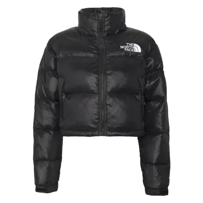 Pre-owned The North Face Nuptse Cropped Daunen Winterjacke Für Damen Grösse S Schwarz